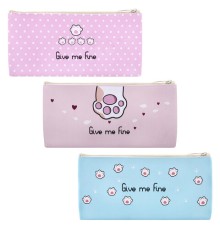 Пенал-конверт ПИФАГОР, 1 отделение, ПВХ, ассорти 