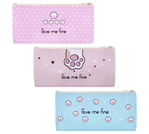 Пенал-конверт ПИФАГОР, 1 отделение, ПВХ, ассорти 