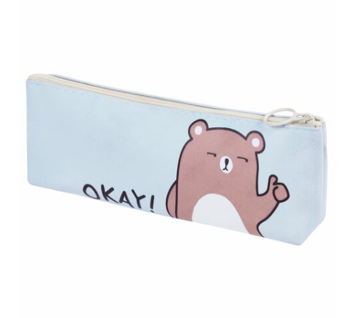 Пенал мягкий ПИФАГОР, 1 отделение, ПВХ, ассорти 