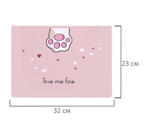 Папка для тетрадей ПИФАГОР А4, 1 отделение, ПВХ, на молнии, ассорти, 