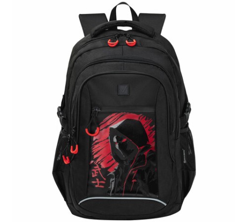 Рюкзак BRAUBERG CONTENT универсальный, 3 отделения, светоотражающий принт, 