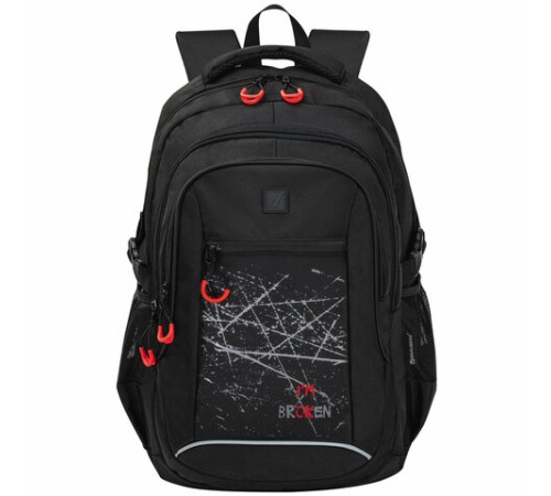 Рюкзак BRAUBERG CONTENT универсальный, 3 отделения, светоотражающий принт, 