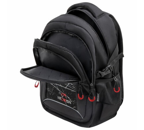 Рюкзак BRAUBERG CONTENT универсальный, 3 отделения, светоотражающий принт, 
