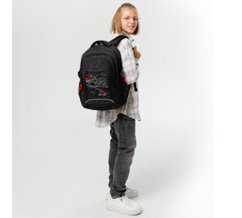 Рюкзак BRAUBERG CONTENT универсальный, 3 отделения, светоотражающий принт, 