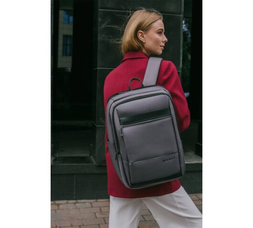 Рюкзак HEIKKI ELECT (ХЕЙКИ) универсальный, отделение для ноутбука, USB-порт, серый, 44х30х16 см, 273863