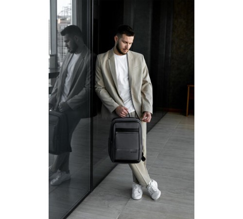 Рюкзак HEIKKI ELECT (ХЕЙКИ) универсальный, отделение для ноутбука, USB-порт, серый, 44х30х16 см, 273863