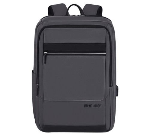 Рюкзак HEIKKI ELECT (ХЕЙКИ) универсальный, отделение для ноутбука, USB-порт, серый, 44х30х16 см, 273863