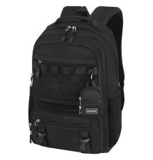 Рюкзак HEIKKI FUSION (ХЕЙКИ) универсальный, отделение для ноутбука, с КОШЕЛЬКОМ, черный, 44х31х14 см, 273864