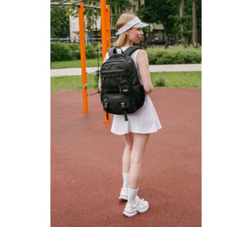 Рюкзак HEIKKI FUSION (ХЕЙКИ) универсальный, отделение для ноутбука, с КОШЕЛЬКОМ, черный, 44х31х14 см, 273864