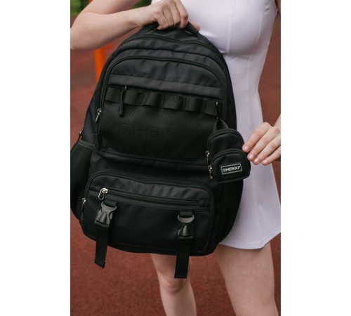 Рюкзак HEIKKI FUSION (ХЕЙКИ) универсальный, отделение для ноутбука, с КОШЕЛЬКОМ, черный, 44х31х14 см, 273864