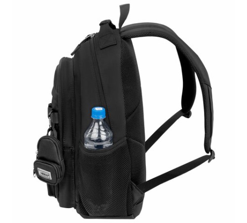 Рюкзак HEIKKI FUSION (ХЕЙКИ) универсальный, 2 отделения, отделение для ноутбука, c КОШЕЛЬКОМ, черный, 44х31х14 см, 273866