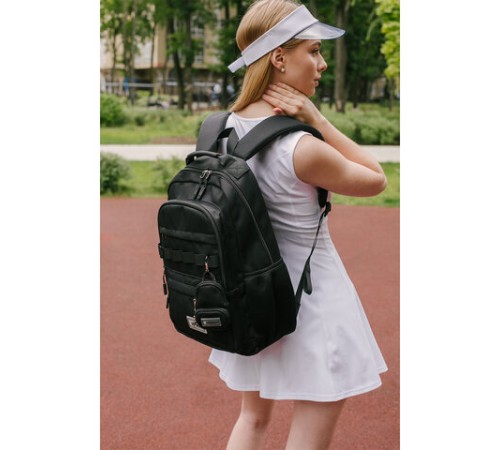 Рюкзак HEIKKI FUSION (ХЕЙКИ) универсальный, 2 отделения, отделение для ноутбука, c КОШЕЛЬКОМ, черный, 44х31х14 см, 273866