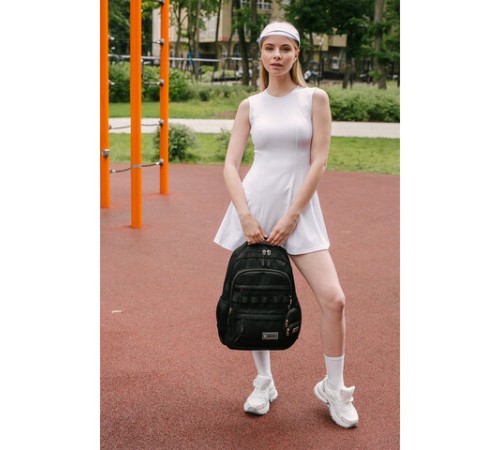 Рюкзак HEIKKI FUSION (ХЕЙКИ) универсальный, 2 отделения, отделение для ноутбука, c КОШЕЛЬКОМ, черный, 44х31х14 см, 273866