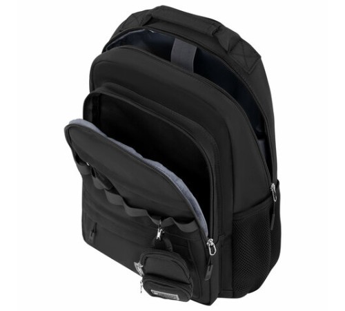 Рюкзак HEIKKI FUSION (ХЕЙКИ) универсальный, 2 отделения, отделение для ноутбука, c КОШЕЛЬКОМ, черный, 44х31х14 см, 273866