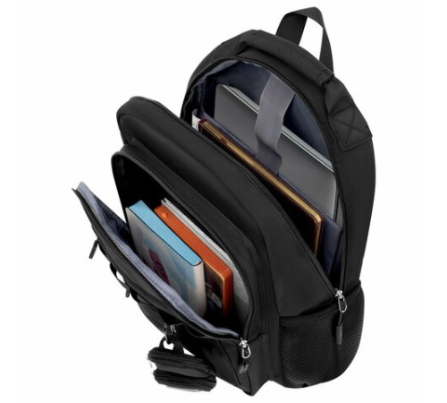 Рюкзак HEIKKI FUSION (ХЕЙКИ) универсальный, 2 отделения, отделение для ноутбука, c КОШЕЛЬКОМ, черный, 44х31х14 см, 273866