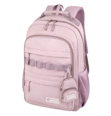 Рюкзак HEIKKI FUSION (ХЕЙКИ) универсальный, 2 отделения, отделение для ноутбука, c КОШЕЛЬКОМ, пыльная роза, 44х31х14 см, 273867