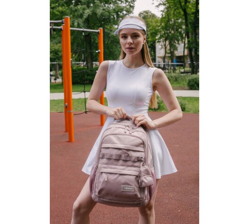 Рюкзак HEIKKI FUSION (ХЕЙКИ) универсальный, 2 отделения, отделение для ноутбука, c КОШЕЛЬКОМ, пыльная роза, 44х31х14 см, 273867