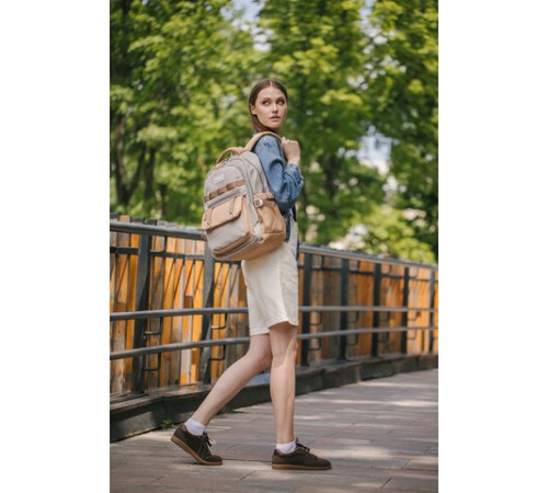 Рюкзак HEIKKI GOODLY (ХЕЙКИ) универсальный, 2 отделения, отделение для ноутбука, бежевый, 46x33x18 см, 273868