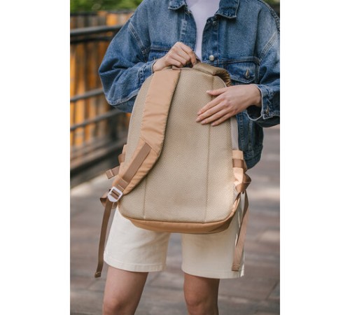 Рюкзак HEIKKI GOODLY (ХЕЙКИ) универсальный, 2 отделения, отделение для ноутбука, бежевый, 46x33x18 см, 273868