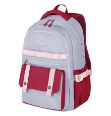 Рюкзак HEIKKI GOODLY (ХЕЙКИ) универсальный, 2 отделения, отделение для ноутбука, серый/красный, 46x33x18 см, 273869