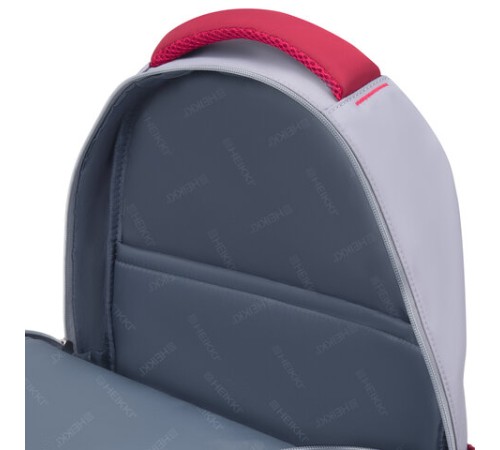 Рюкзак HEIKKI GOODLY (ХЕЙКИ) универсальный, 2 отделения, отделение для ноутбука, серый/красный, 46x33x18 см, 273869