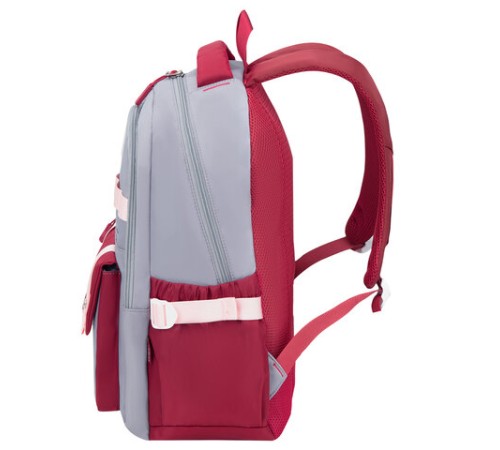 Рюкзак HEIKKI GOODLY (ХЕЙКИ) универсальный, 2 отделения, отделение для ноутбука, серый/красный, 46x33x18 см, 273869
