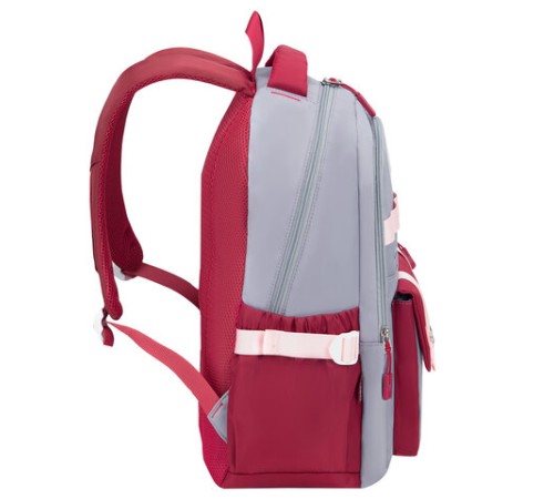 Рюкзак HEIKKI GOODLY (ХЕЙКИ) универсальный, 2 отделения, отделение для ноутбука, серый/красный, 46x33x18 см, 273869