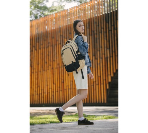 Рюкзак HEIKKI VALUABLE (ХЕЙКИ) универсальный, 2 отделения, отделение для ноутбука, бежевый, 48x33x19 см, 273870