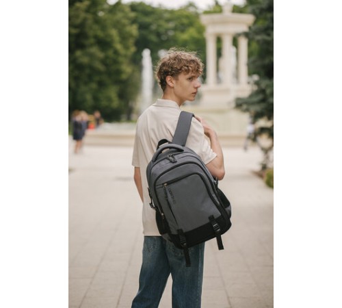 Рюкзак HEIKKI VALUABLE (ХЕЙКИ) универсальный, 2 отделения, отделение для ноутбука, серый, 48x33x19 см, 273871