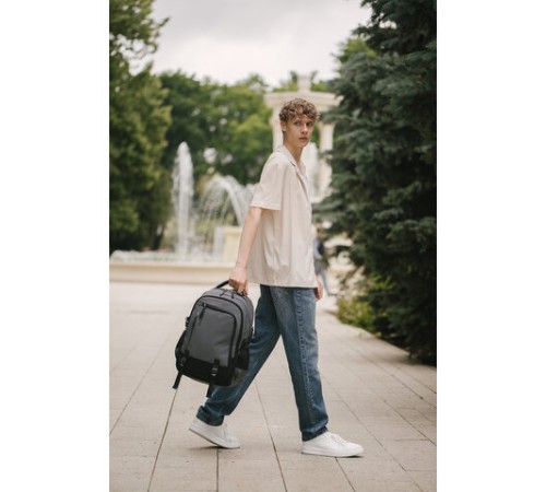 Рюкзак HEIKKI VALUABLE (ХЕЙКИ) универсальный, 2 отделения, отделение для ноутбука, серый, 48x33x19 см, 273871