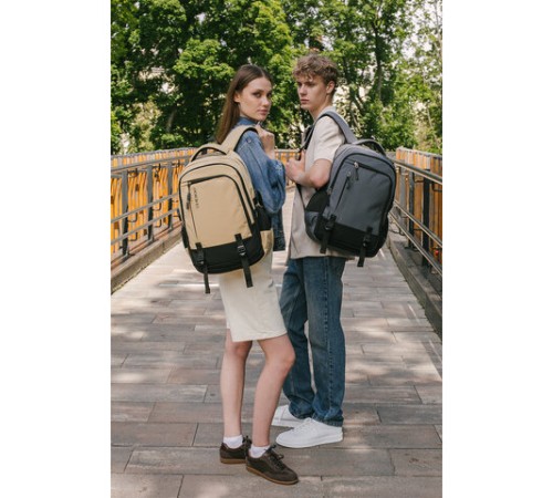 Рюкзак HEIKKI VALUABLE (ХЕЙКИ) универсальный, 2 отделения, отделение для ноутбука, серый, 48x33x19 см, 273871