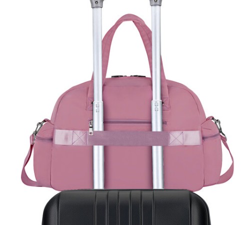Сумка дорожная HEIKKI HANDY (ХЕЙКИ), карман на молнии, багажная лента, пыльная роза, 43х16х30 см, 273872