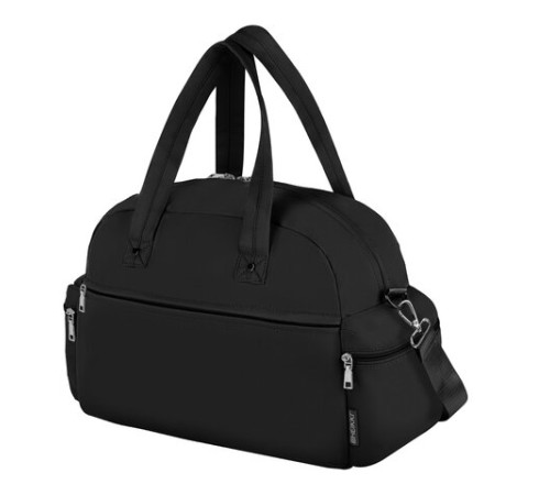 Сумка дорожная HEIKKI HANDY (ХЕЙКИ), карман на молнии, багажная лента, черная, 43х16х30 см, 273873