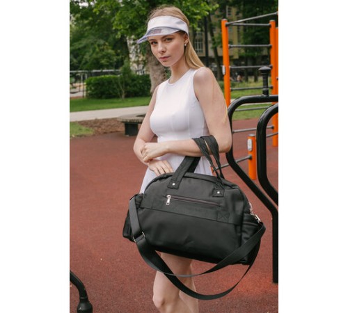 Сумка дорожная HEIKKI HANDY (ХЕЙКИ), карман на молнии, багажная лента, черная, 43х16х30 см, 273873