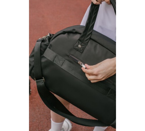 Сумка дорожная HEIKKI HANDY (ХЕЙКИ), карман на молнии, багажная лента, черная, 43х16х30 см, 273873