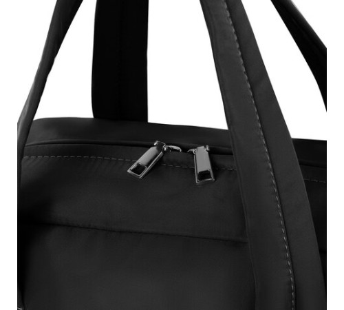 Сумка дорожная HEIKKI HANDY (ХЕЙКИ), карман на молнии, багажная лента, черная, 43х16х30 см, 273873