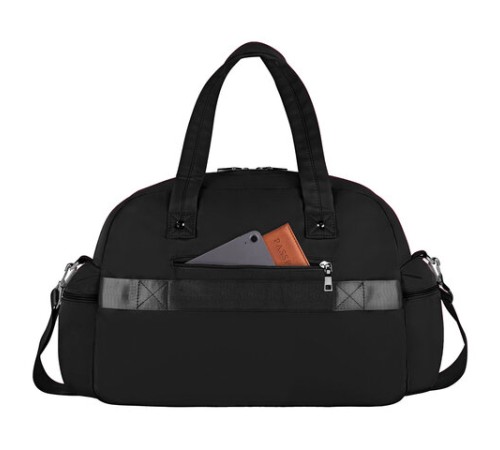 Сумка дорожная HEIKKI HANDY (ХЕЙКИ), карман на молнии, багажная лента, черная, 43х16х30 см, 273873