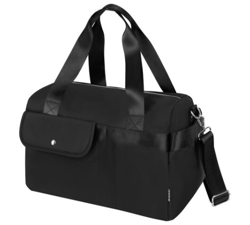 Сумка дорожная HEIKKI HANDY (ХЕЙКИ), карман на молнии, багажная лента, черная, 38х16х25 см, 273874