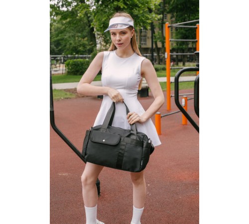 Сумка дорожная HEIKKI HANDY (ХЕЙКИ), карман на молнии, багажная лента, черная, 38х16х25 см, 273874