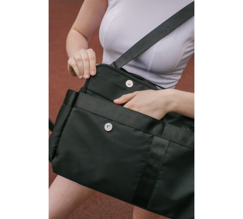 Сумка дорожная HEIKKI HANDY (ХЕЙКИ), карман на молнии, багажная лента, черная, 38х16х25 см, 273874