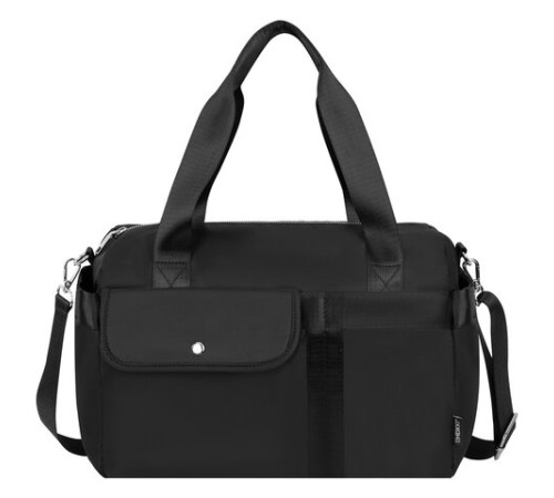 Сумка дорожная HEIKKI HANDY (ХЕЙКИ), карман на молнии, багажная лента, черная, 38х16х25 см, 273874