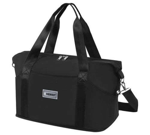 Сумка дорожная HEIKKI EXPAND (ХЕЙКИ), трансформер, багажная лента, черная, 40,5х23х42 см, 273875