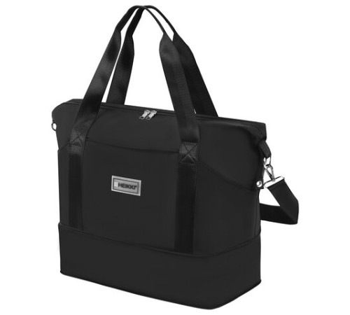 Сумка дорожная HEIKKI EXPAND (ХЕЙКИ), трансформер, багажная лента, черная, 40,5х23х42 см, 273875