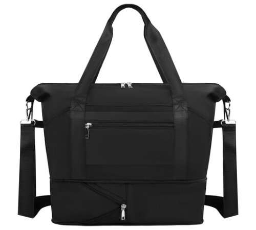 Сумка дорожная HEIKKI EXPAND (ХЕЙКИ), трансформер, багажная лента, черная, 40,5х23х42 см, 273875