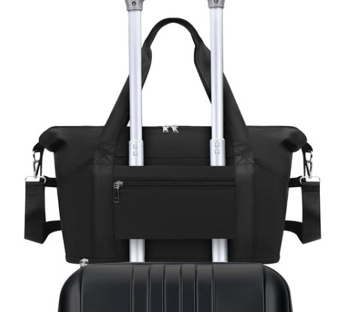 Сумка дорожная HEIKKI EXPAND (ХЕЙКИ), трансформер, багажная лента, черная, 40,5х23х42 см, 273875