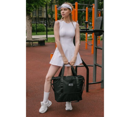 Сумка дорожная HEIKKI EXPAND (ХЕЙКИ), трансформер, багажная лента, черная, 40,5х23х42 см, 273875