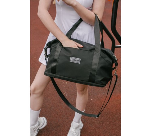 Сумка дорожная HEIKKI EXPAND (ХЕЙКИ), трансформер, багажная лента, черная, 40,5х23х42 см, 273875