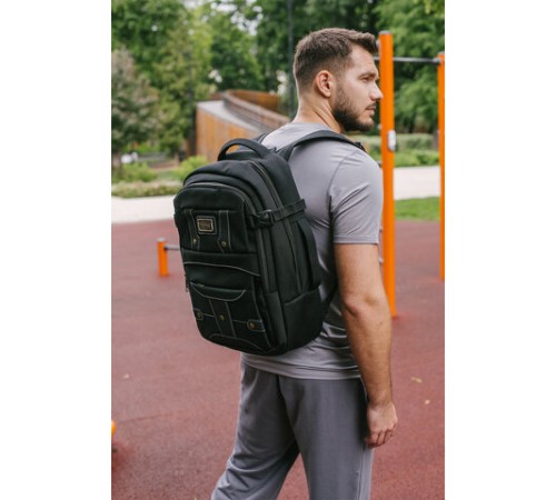 Рюкзак HEIKKI DESERTED (ХЕЙКИ) универсальный, отделение для ноутбука, EVA-спинка, черный, 48х34х18 см, 273876