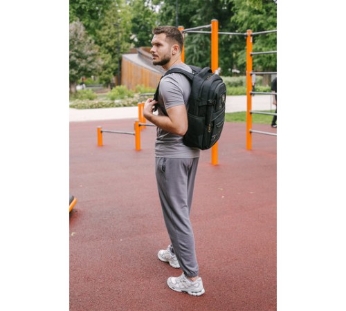 Рюкзак HEIKKI DESERTED (ХЕЙКИ) универсальный, отделение для ноутбука, EVA-спинка, черный, 48х34х18 см, 273876