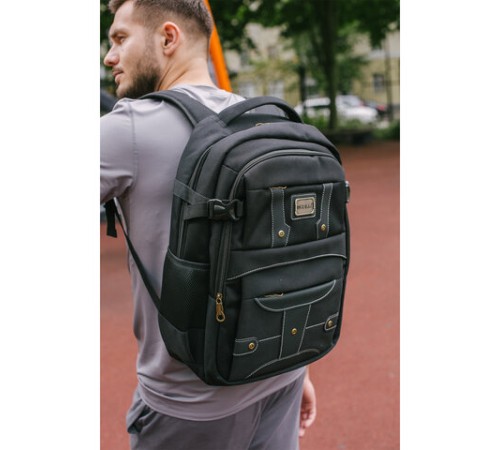 Рюкзак HEIKKI DESERTED (ХЕЙКИ) универсальный, отделение для ноутбука, EVA-спинка, черный, 48х34х18 см, 273876